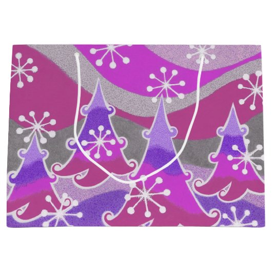 Winter Bäume Lila Geschenktasche groß Große Geschenktüte (Vorderseite)