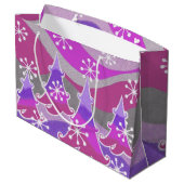 Winter Bäume Lila Geschenktasche groß Große Geschenktüte (Rückseite Schrägansicht)