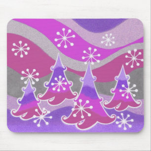 Winter-Bäume lila mousepad