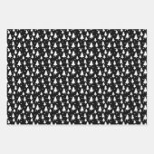 Winter Bäume Schwarz-weiße Punkte Schnee Geschenkpapier Set (Vorderseite)
