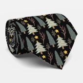 Winter Bäume Wald Weihnachten Moderne Grüne Muster Krawatte (Gerollt)