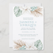 Winter Beach Hochzeit Einladung (Vorderseite)