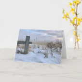 Winter Beach Landschaft Blank Grußkarte Karte (Gelbe Blume)