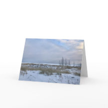 Winter Beach Landschaft Foto Blank Grußkarte