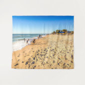 Winter Beach Scene Tapestry Wandteppich (Vorderseite (Horizontal))