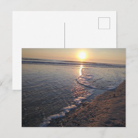 Winter Beach Sunrise Postkarte (Vorne/Hinten)