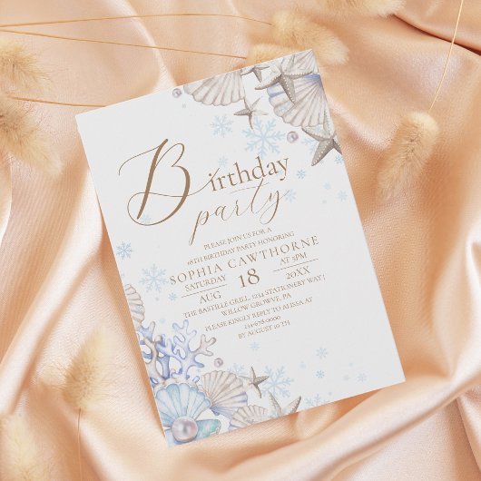 Winter Beach Theme 18th Birthday Party Einladung