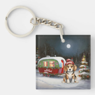 Winter-Beagle-Caravan-Weihnachtsabenteuer Schlüsselanhänger