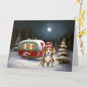 Winter Beagle Karawan Weihnachtsabenteuer Karte (Gelbe Blume)