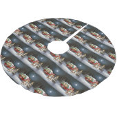Winter Beagle Karawan Weihnachtsabenteuer Polyester Weihnachtsbaumdecke (Schrägansicht)
