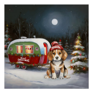 Winter Beagle Karawan Weihnachtsabenteuer Poster