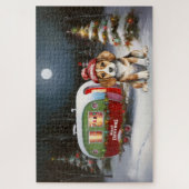 Winter Beagle Karawan Weihnachtsabenteuer Puzzle (Vertikal)