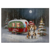 Winter Beagle Karawan Weihnachtsabenteuer Schneidebrett (Vorderseite)
