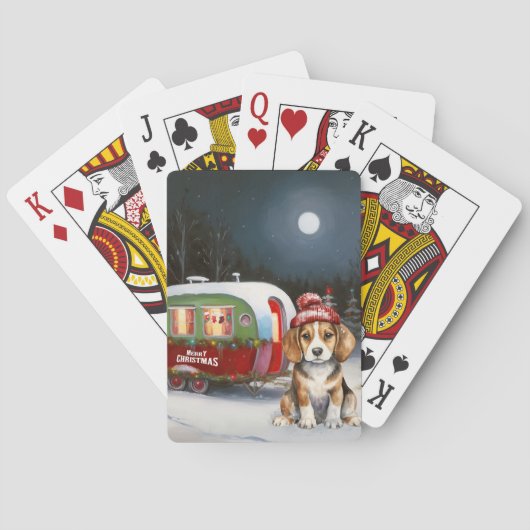 Winter Beagle Karawan Weihnachtsabenteuer Spielkarten (Rückseite)