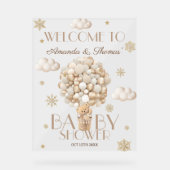 Winter Bear Baby Dusche Begrüßungszeichen Acrylschild (Vorderseite)