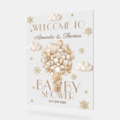 Winter Bear Baby Dusche Begrüßungszeichen Acrylschild (Winkel)