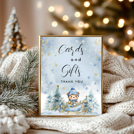 Winter Bear Baby Shower Karten und Geschenke Poster