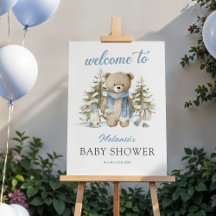 Winter Bear Baby Shower Welcome Sign