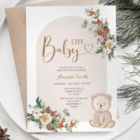 Winter Bear Berries Snowflakes Baby Dusche