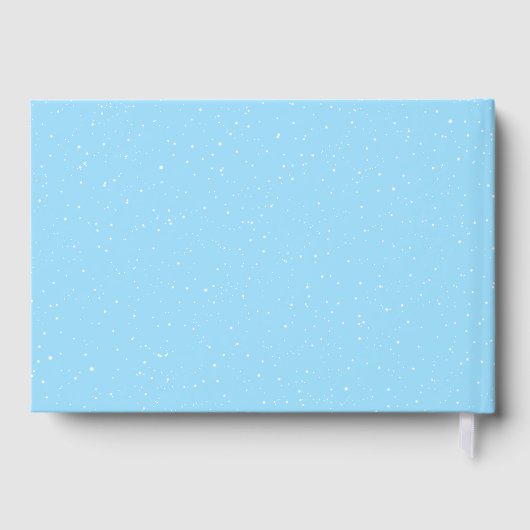 Winter Bear Blue Sleigh Baby Dusche Gästebuch (Rückseite)