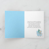 Winter Bear Blue Sleigh Baby Dusche Vielen Dank Dankeskarte (Innenseite)