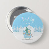 Winter Bear Blue Sleigh Daddy zu sein Button (Vorne & Hinten)