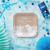 Winter Bear Brown Sleigh Baby Dusche Pappteller (Party)