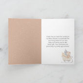 Winter Bear Brown Sleigh Baby Dusche Vielen Dank Dankeskarte (Innenseite)
