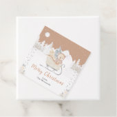 Winter Bear Brown Sleigh Frohe Weihnachten Geschenkanhänger (Beispiel)