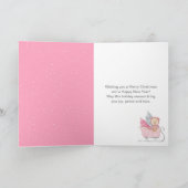 Winter Bear Pink Sleigh Frohe Weihnachten (Innenseite)