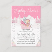 Winter Bear Pink Sleigh Showdusche Begleitkarte (Vorderseite)
