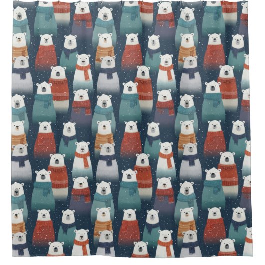 Winter Bear Shower Curtain Duschvorhang (Vorderseite)