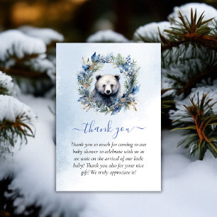 Winter Bear Watercolor Babydusche Danke
