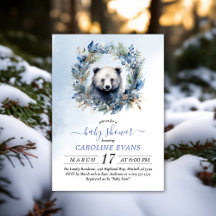 Winter Bear Watercolor Babydusche