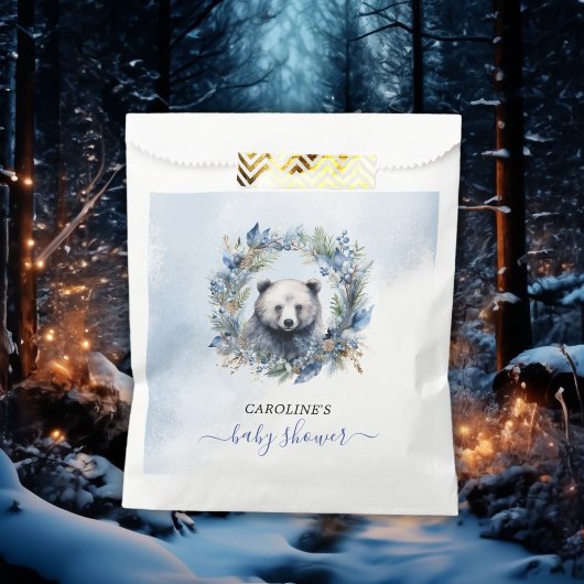 Winter Bear Watercolor Babydusche Geschenktütchen