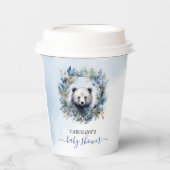 Winter Bear Watercolor Babydusche Pappbecher (Vorderseite)