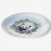 Winter Bear Watercolor Babydusche Pappteller (Schrägansicht)