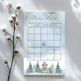 Winter Bear Wonderland Boy Baby Dusche Bingo Spiel