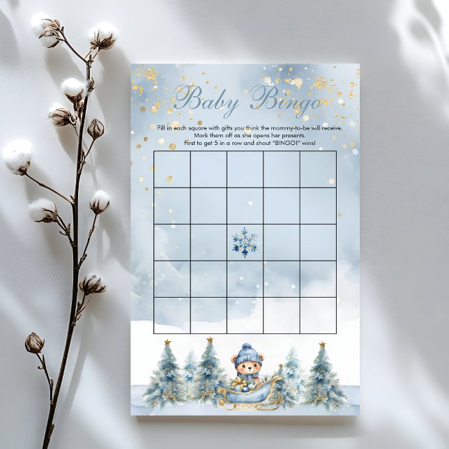 Winter Bear Wonderland Boy Baby Dusche Bingo Spiel (Von Creator hochgeladen)