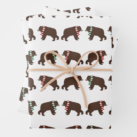 Winter Bears Wrapping Paper Sheets Geschenkpapier Set (Beispiel)