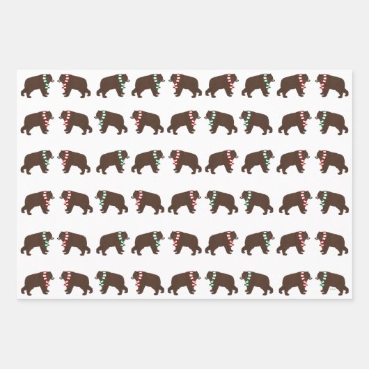 Winter Bears Wrapping Paper Sheets Geschenkpapier Set (Vorderseite)