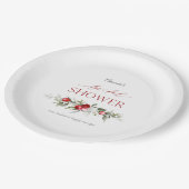 Winter-Beeren-Brautjungfernabschied-Papierteller Pappteller (Schrägansicht)