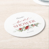 Winter-Beeren-Brautjunggesellinnenabschied Runder Pappuntersetzer (Angewinkelt)