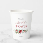 Winter-Beeren-Brautparty Pappbecher (Vorderseite)