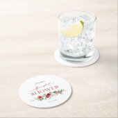 Winter-Beeren-Brautparty Runder Pappuntersetzer (Vor Ort)