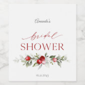 Winter-Beeren-Brautparty Weinetikett (Einzelnes Label)