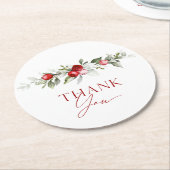 Winter-Beeren-Dankeschön-Brautparty Runder Pappuntersetzer (Angewinkelt)