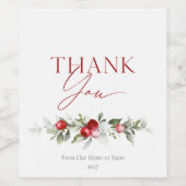 Winter-Beeren-Dankeschön Weinetikett (Einzelnes Label)