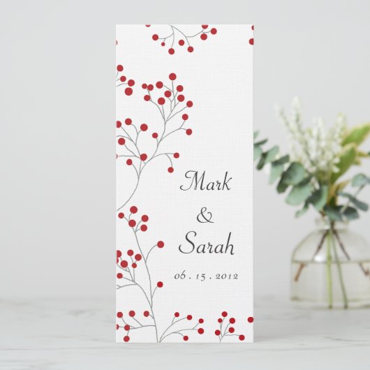 Winter-Beeren-Einladung hoch Einladung (Stehend Vorderseite)