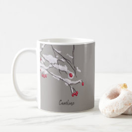 Winter-Beeren-Niederlassungen im Kaffeetasse